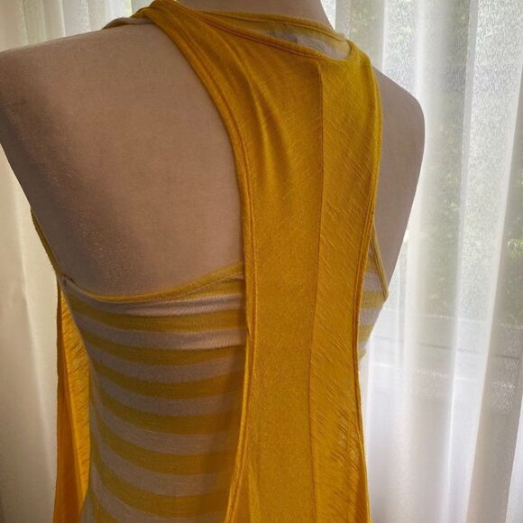 American Dream Yellow Tank Top Raceback Top SZ S - Picture 7 of 10